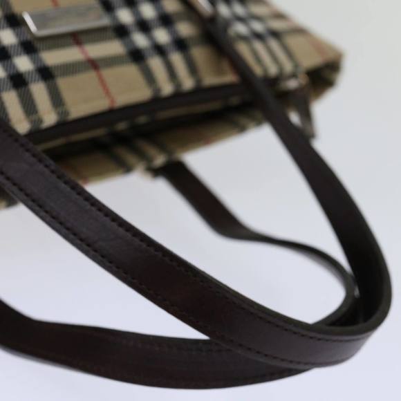 BURBERRY Nova Check Blue Label Hand Bag Canvas Beige Auth bs13348 - Picture 7 of 16